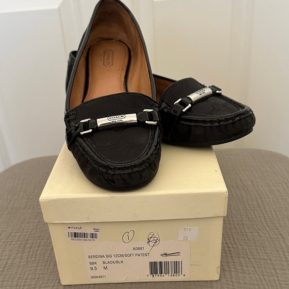 Coach Women's Black Leather Loafers